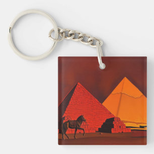 Horse and Pyramid Key Ring
