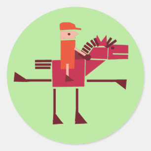 Horse and rider classic round sticker