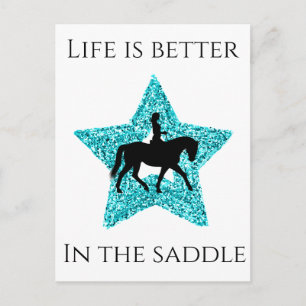 Horse and Rider - Life Is Better In The Saddle Postcard