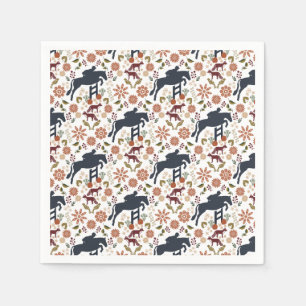 Horse and Rider Napkin Autumn Equestrian Folk Ar