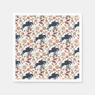 Horse and Rider Napkin | Autumn Equestrian Folk Ar