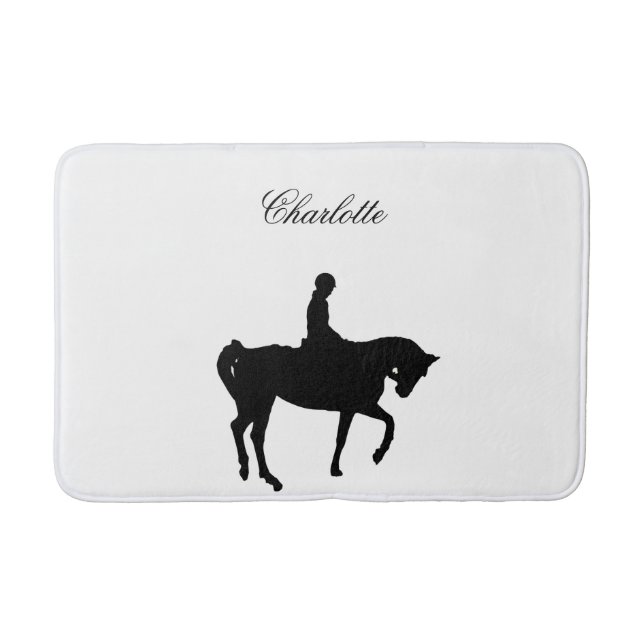 Horse and rider silhouette bath mat (Front)