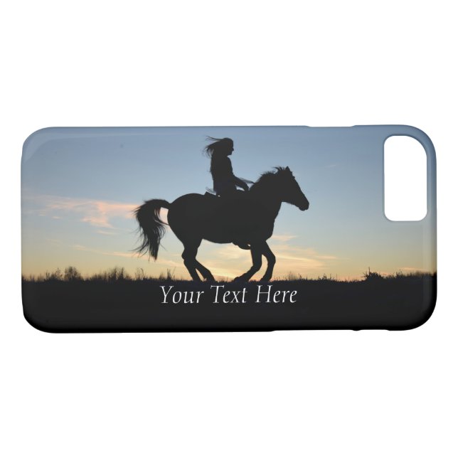Horse and Rider Silhouette Personalised Case-Mate iPhone Case (Back (Horizontal))