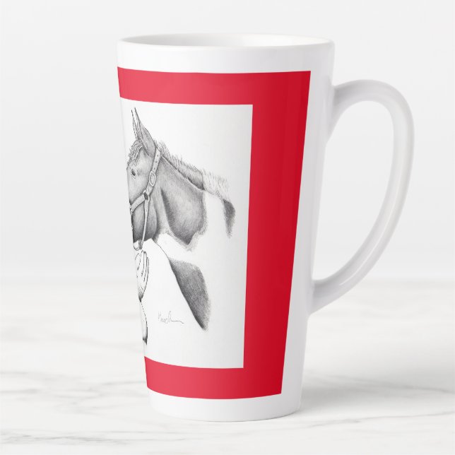 Horse and Santa Claus for Christmas Latte Mug (Right)