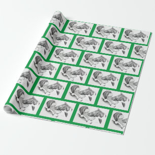 Horse and Santa Claus for Christmas Wrapping Paper
