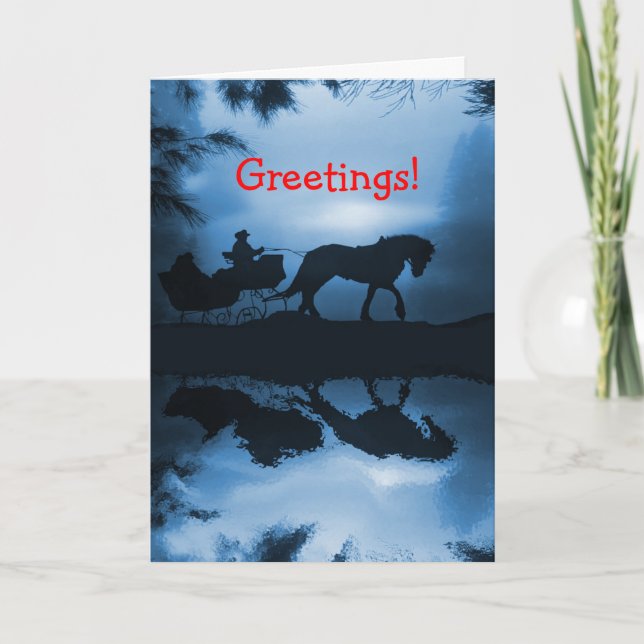 Horse and Sleigh Holiday Card (Front)