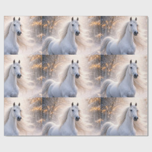 Horse and Snow Christmas Wrapping Paper