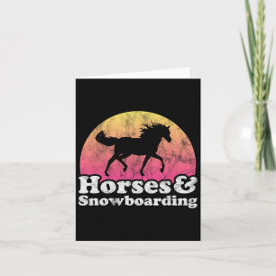Horse And Snowboarder Women Or Girls Horses Snowbo Card