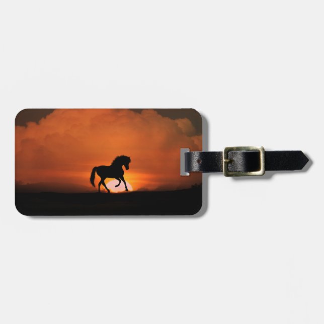 Horse and Sun Fantasy Cute Luggage Tag (Front Horizontal)