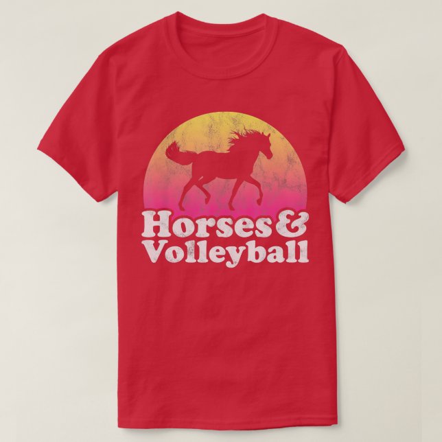 Horse and Volleyball Women or Girls Horses  T-Shirt (Design Front)