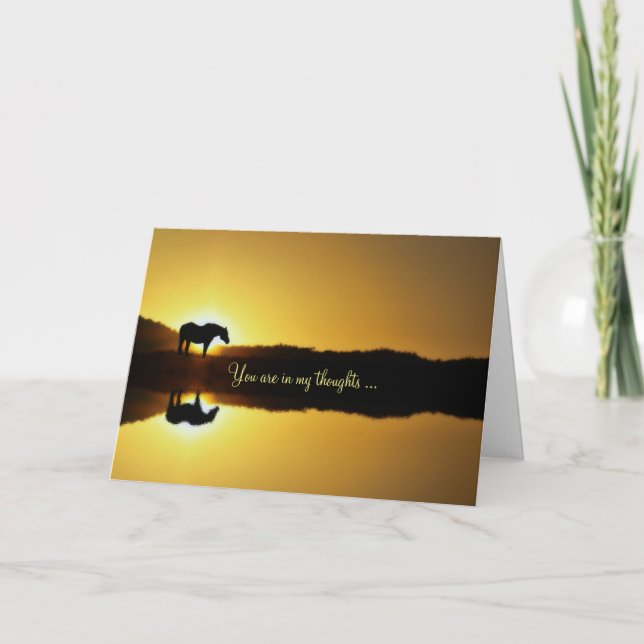 Horse and Water Sunset Sympathy Card (Front)
