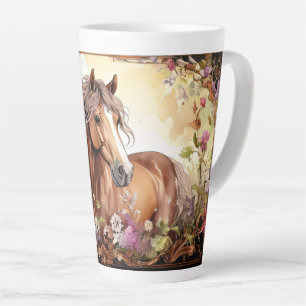 Horse and Wildflowers Latte Mug