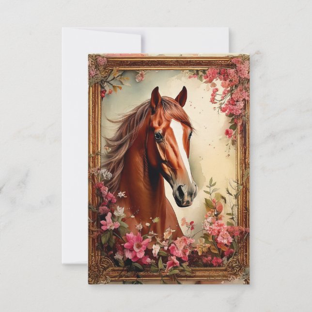 Horse and Wildflowers Note Card (Front)