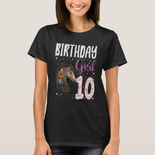 Horse Animal  10th Birthday Girl Bday 10 year old T-Shirt