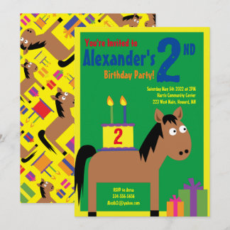 Horse Animal Kid's Birthday Party Invitations