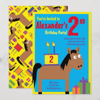 Horse Animal Kid's Birthday Party Invitations