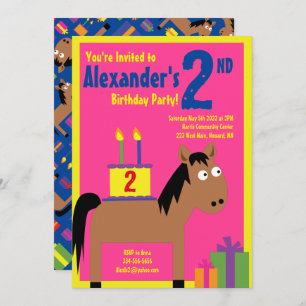 Horse Animal Kid's Birthday Party Invitations