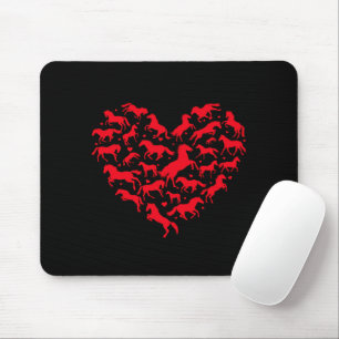 Horse Animal Lover Funny Heart Horse Mouse Pad
