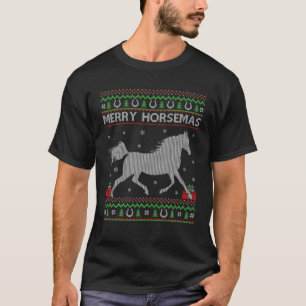 Horse Animal Lover Xmas Merry Horsemas Ugly Horse T-Shirt
