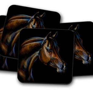 Horse Animal Portrait Horse Cork Coaster