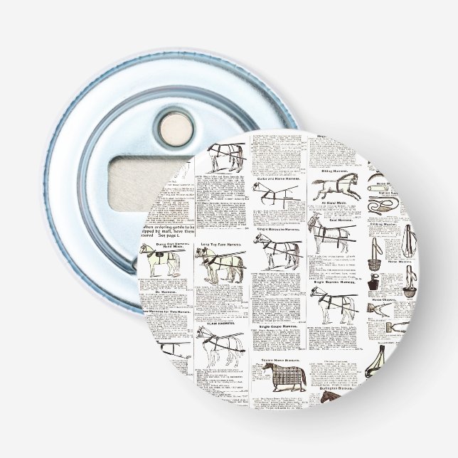 Horse Antique Advertising Newspaper Art Bottle Opener (Front)