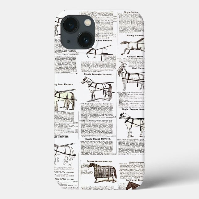Horse Antique Advertising Newspaper Art Case-Mate iPhone Case (Back)