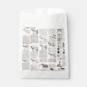 Horse Antique Advertising Newspaper Art Favour Bags