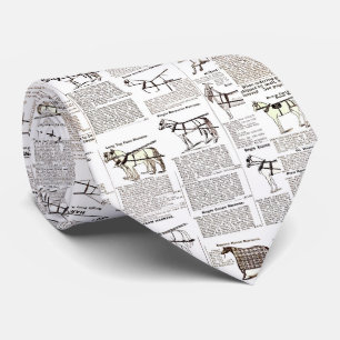 Horse Antique Advertising Newspaper Art Tie