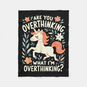 Horse Are You Overthinking What Im Overthinking Fu Fleece Blanket