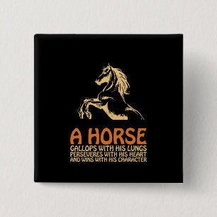 Horse Art A Horse Gallops 15 Cm Square Badge