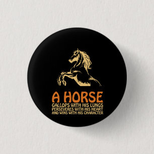 Horse Art A Horse Gallops 3 Cm Round Badge