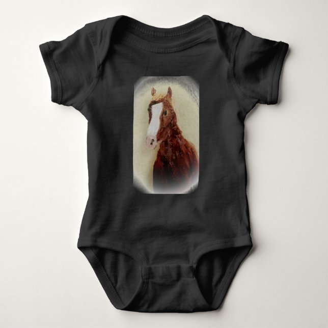 Horse Art Baby Bodysuit (Front)