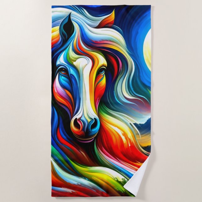 Horse Art Beach Towel (Front)