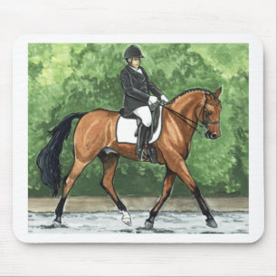 Horse Art Dressage Horse Bay Trotting Mouse Pad