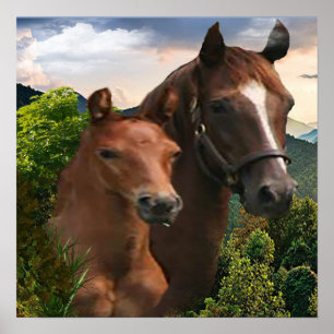 Horse art poster