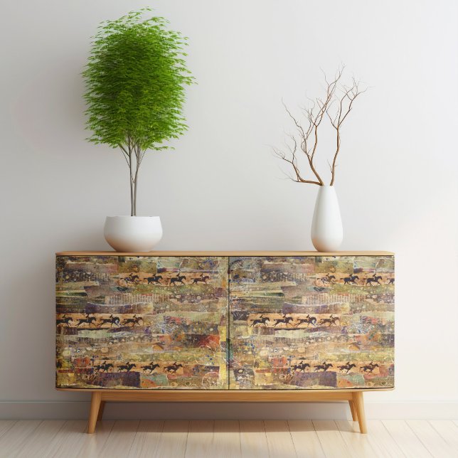 Horse Art Poster or Decoupage Paper (Example in use, the poster could look different on your furniture)