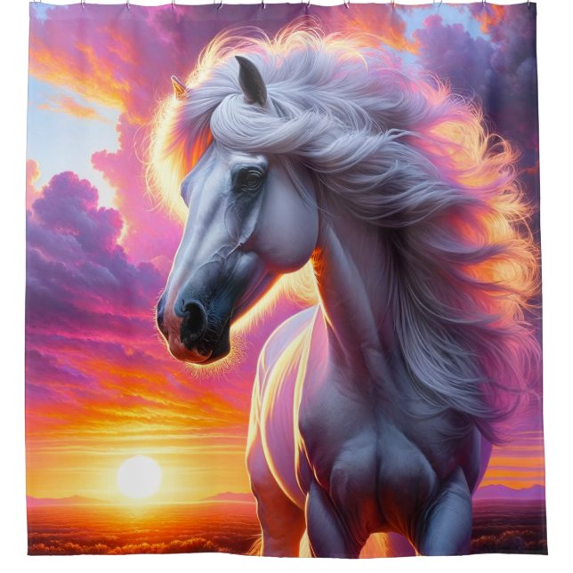 Horse Art Shower Curtain (Front)