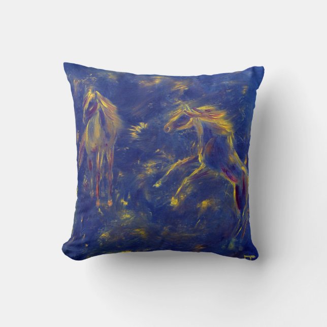 Horse art throw cushion (Front)
