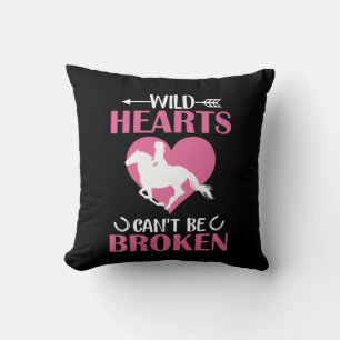 Horse Art Wild Hearts Can't Be Broken Cushion