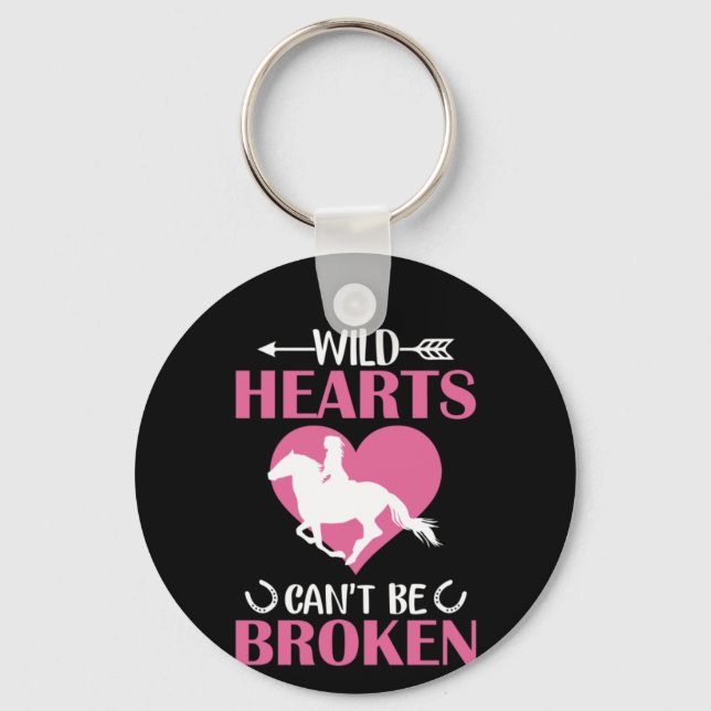 Horse Art Wild Hearts Can't Be Broken Key Ring (Front)