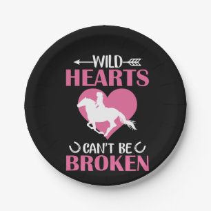 Horse Art Wild Hearts Can't Be Broken Paper Plate
