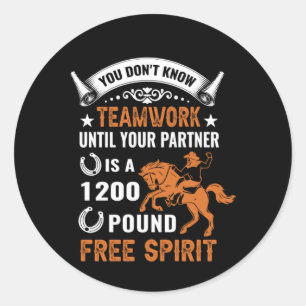 Horse Art You Don't Know Teamwork Classic Round Sticker