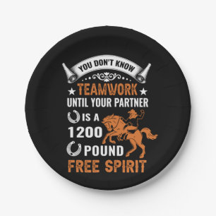 Horse Art You Don't Know Teamwork Paper Plate
