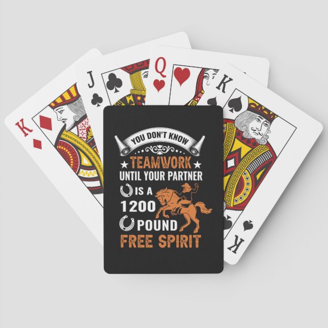 Horse Art You Don't Know Teamwork Playing Cards (Back)
