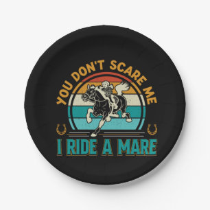 Horse Art You Don't Scare Me Paper Plate
