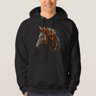 Horse Artwork Autumn Leaves Riding Animal Horse Hoodie