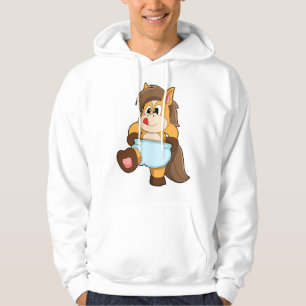 Horse as Baby with Diaper Hoodie