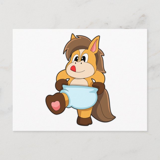 Horse as Baby with Diaper Postcard (Front)