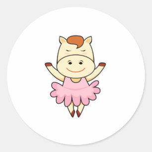 Horse as Ballerina in Ballet Classic Round Sticker