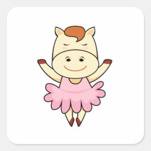 Horse as Ballerina in Ballet Square Sticker